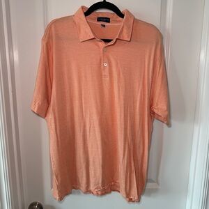 Peter Millar Men’s Excursionist Flex Golf Polo Shirt Soft Orange XL Stretch